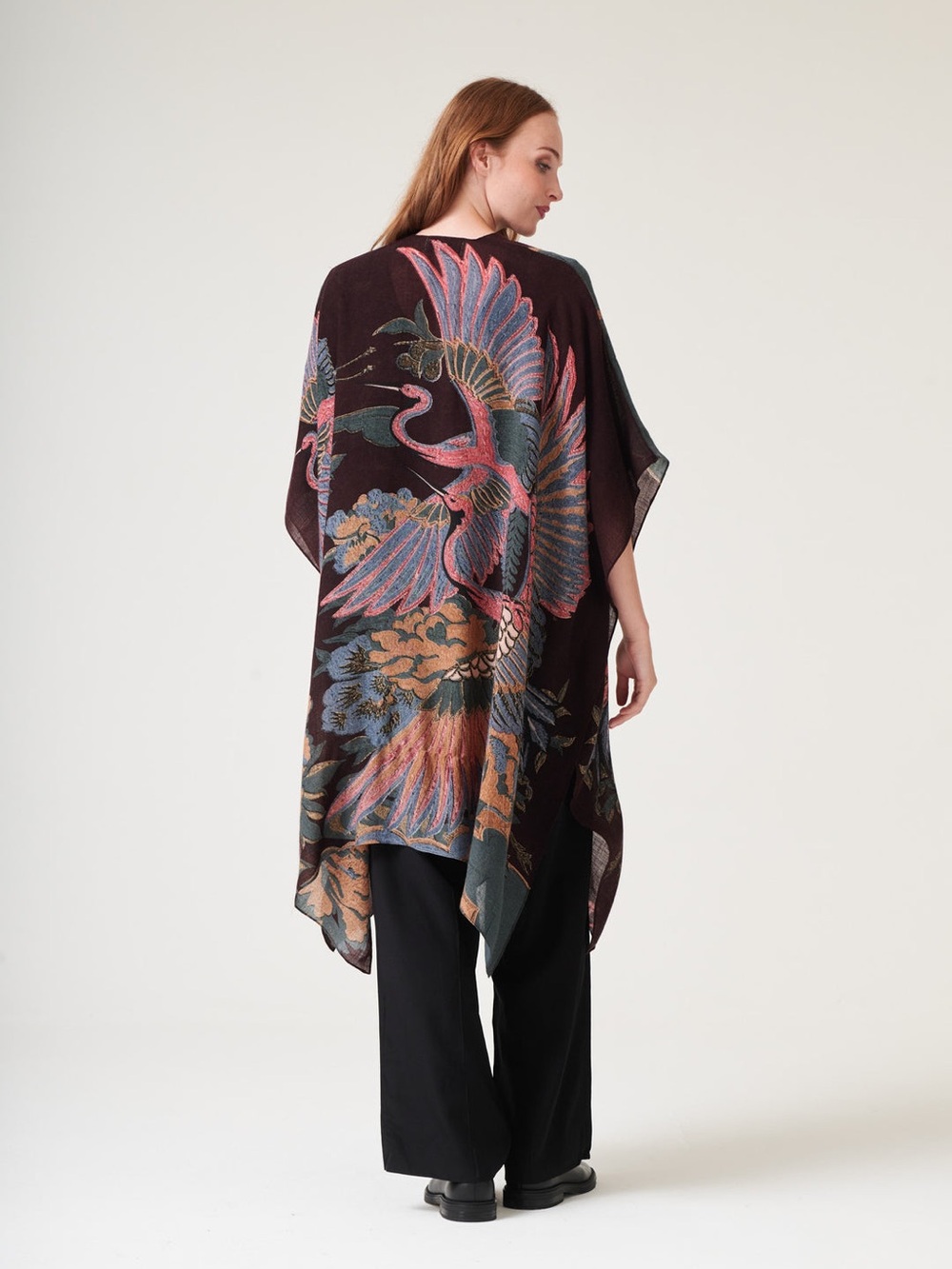 NWT One Hundred Stars Crane Plum Wool Throwover